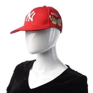 Gucci Baseball Cap w/ Ny Yankees™ Patch Bright Red Gucci Baseball Cap With Ny Yankees™ Patch In Red – Gavriel.us main image 2